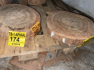 2x Rosewood Schijven, Dikte 75mm, Ø 440mm